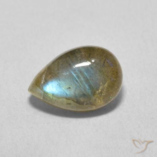 1.89ct Натуральный Многоцветный Лабрадорит, Форма груши, Полупрозрачный
