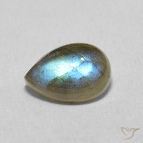 1.78ct Натуральный Многоцветный Лабрадорит, Форма груши, Полупрозрачный