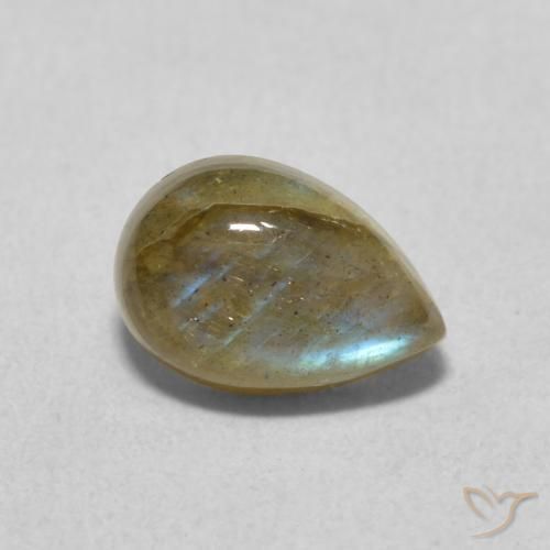 1.79ct Натуральный Многоцветный Лабрадорит, Форма груши, Полупрозрачный