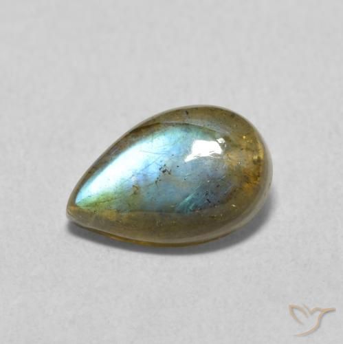 1.43ct Натуральный Многоцветный Лабрадорит, Форма груши, Полупрозрачный
