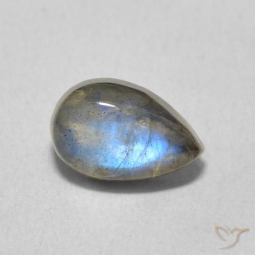 1.63ct Натуральный Многоцветный Лабрадорит, Форма груши, Полупрозрачный