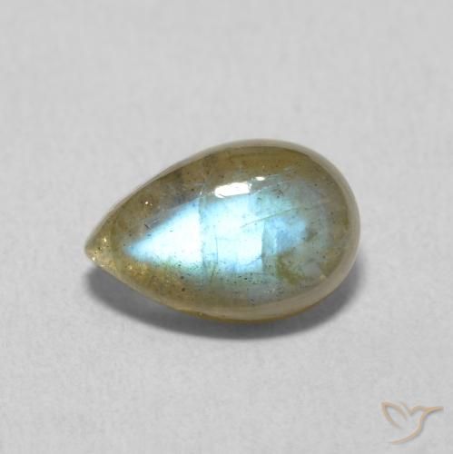 1.61ct Натуральный Многоцветный Лабрадорит, Форма груши, Полупрозрачный