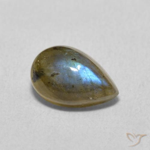 1.59ct Натуральный Многоцветный Лабрадорит, Форма груши, Полупрозрачный