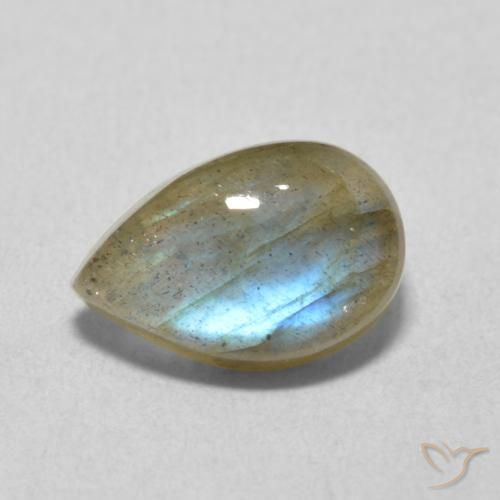 2.28ct Натуральный Многоцветный Лабрадорит, Форма груши, Полупрозрачный
