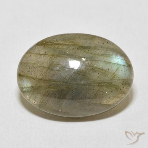 11.84ct Натуральный Многоцветный Лабрадорит, Овал, Полупрозрачный