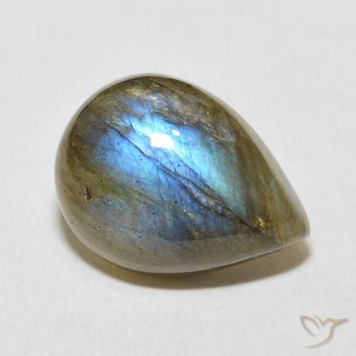 8.12ct Натуральный Многоцветный Лабрадорит, Форма груши, Полупрозрачный
