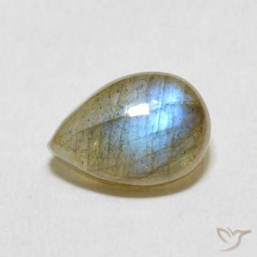 2.58ct Натуральный Многоцветный Лабрадорит, Форма груши, Полупрозрачный