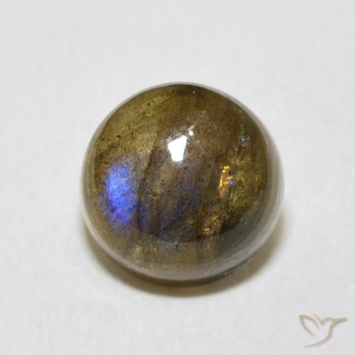 2.54ct Натуральный Многоцветный Лабрадорит, Круглый, Полупрозрачный
