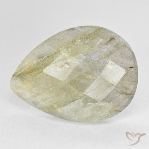 9.61ct Натуральный Многоцветный Лабрадорит, Форма груши, Полупрозрачный