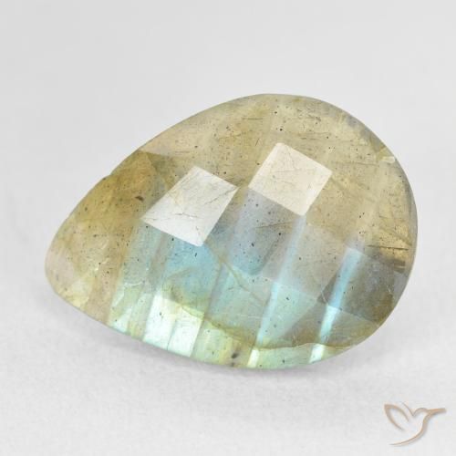 7.21ct Натуральный Многоцветный Лабрадорит, Форма груши, Полупрозрачный