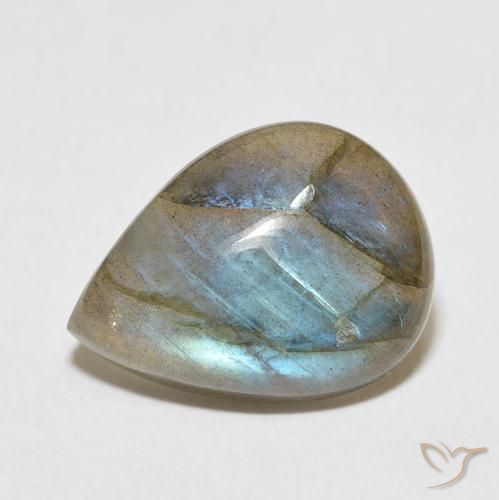 7.51ct Натуральный Многоцветный Лабрадорит, Форма груши, Полупрозрачный