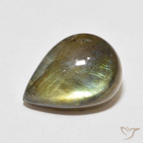 13.30ct Натуральный Многоцветный Лабрадорит, Форма груши, Полупрозрачный