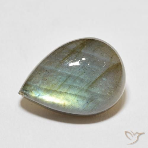 14.15ct Натуральный Многоцветный Лабрадорит, Форма груши, Полупрозрачный