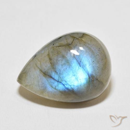 17.73ct Натуральный Многоцветный Лабрадорит, Форма груши, Полупрозрачный