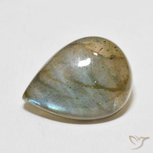 14.28ct Натуральный Многоцветный Лабрадорит, Форма груши, Полупрозрачный