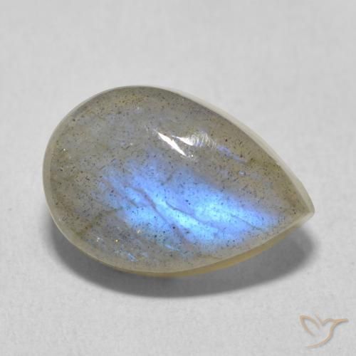 6.84ct Натуральный Многоцветный Лабрадорит, Форма груши, Полупрозрачный