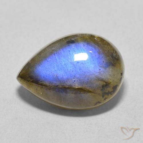 5.98ct Натуральный Многоцветный Лабрадорит, Форма груши, Полупрозрачный