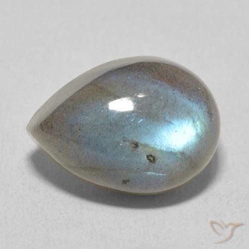 7.36ct Натуральный Многоцветный Лабрадорит, Форма груши, Полупрозрачный
