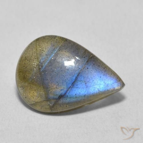 3.98ct Натуральный Многоцветный Лабрадорит, Форма груши, Полупрозрачный