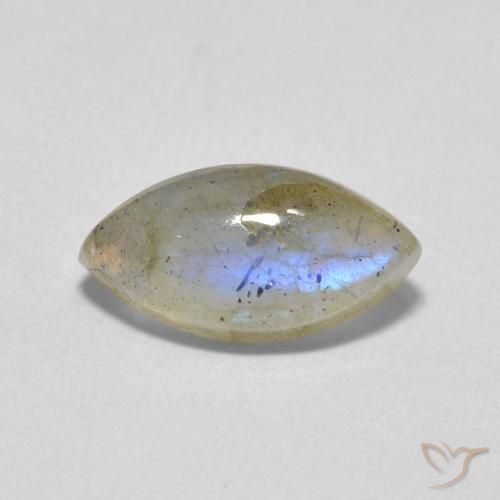 2.52ct Натуральный Многоцветный Лабрадорит, Маркиза, Полупрозрачный