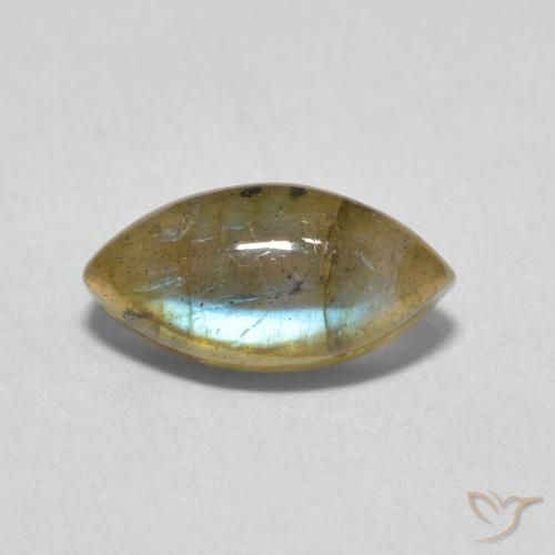 2.39ct Натуральный Многоцветный Лабрадорит, Маркиза, Полупрозрачный