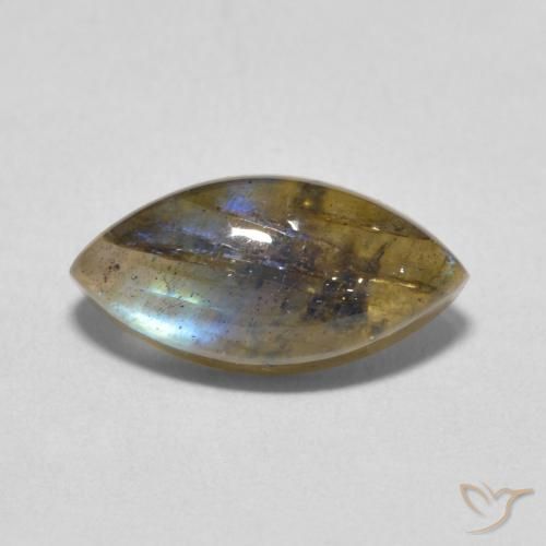 3.55ct Натуральный Многоцветный Лабрадорит, Маркиза, Полупрозрачный
