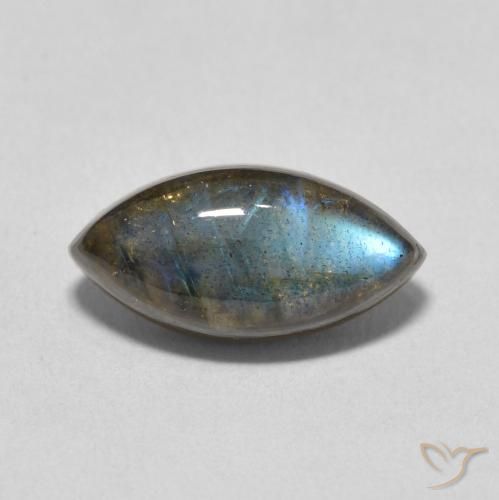 3.91ct Натуральный Многоцветный Лабрадорит, Маркиза, Полупрозрачный