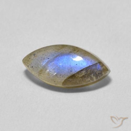 2.30ct Натуральный Многоцветный Лабрадорит, Маркиза, Полупрозрачный