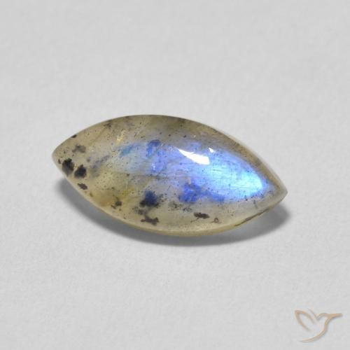 2.31ct Натуральный Многоцветный Лабрадорит, Маркиза, Полупрозрачный