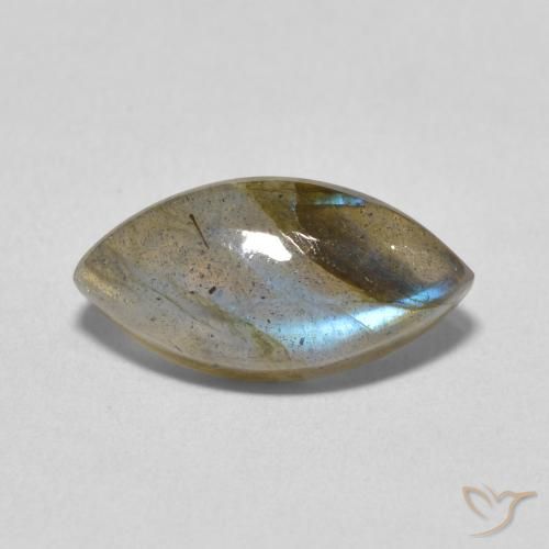 4.93ct Натуральный Многоцветный Лабрадорит, Маркиза, Полупрозрачный
