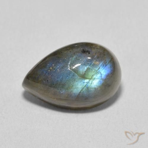 3.75ct Натуральный Многоцветный Лабрадорит, Форма груши, Полупрозрачный