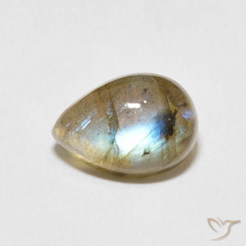 2.45ct Натуральный Многоцветный Лабрадорит, Форма груши, Полупрозрачный