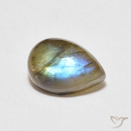 2.74ct Натуральный Многоцветный Лабрадорит, Форма груши, Полупрозрачный
