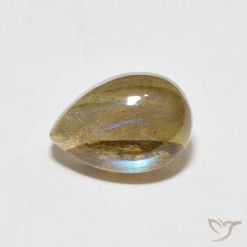 2.67ct Натуральный Многоцветный Лабрадорит, Форма груши, Полупрозрачный