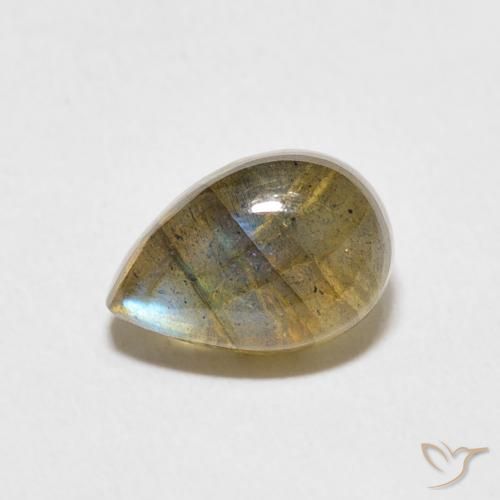 2.43ct Натуральный Многоцветный Лабрадорит, Форма груши, Полупрозрачный