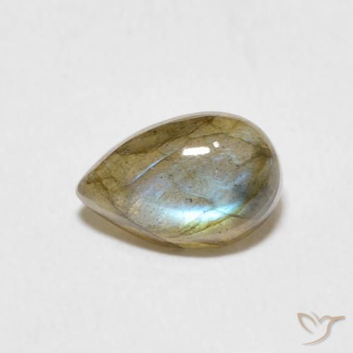 1.63ct Натуральный Многоцветный Лабрадорит, Форма груши, Полупрозрачный