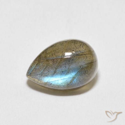 2.78ct Натуральный Многоцветный Лабрадорит, Форма груши, Полупрозрачный