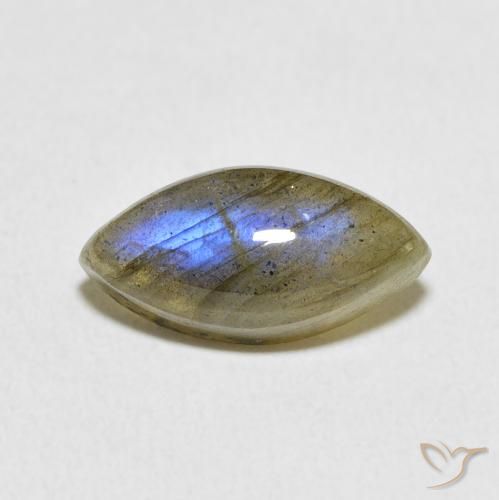 3.69ct Натуральный Многоцветный Лабрадорит, Маркиза, Полупрозрачный
