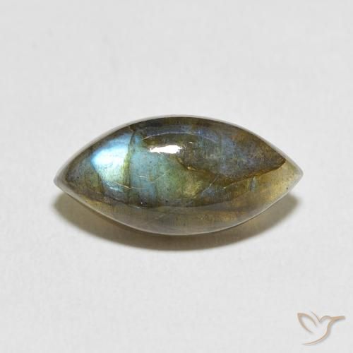 5.28ct Натуральный Многоцветный Лабрадорит, Маркиза, Полупрозрачный