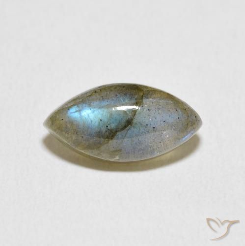 3.95ct Натуральный Многоцветный Лабрадорит, Маркиза, Полупрозрачный