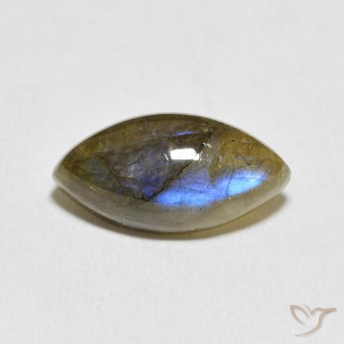 5.25ct Натуральный Многоцветный Лабрадорит, Маркиза, Полупрозрачный