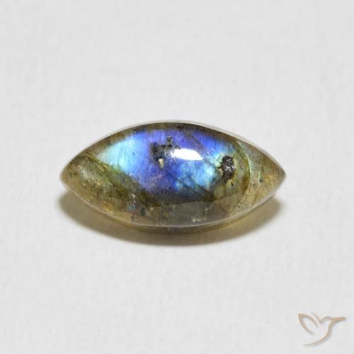 2.38ct Натуральный Многоцветный Лабрадорит, Маркиза, Полупрозрачный