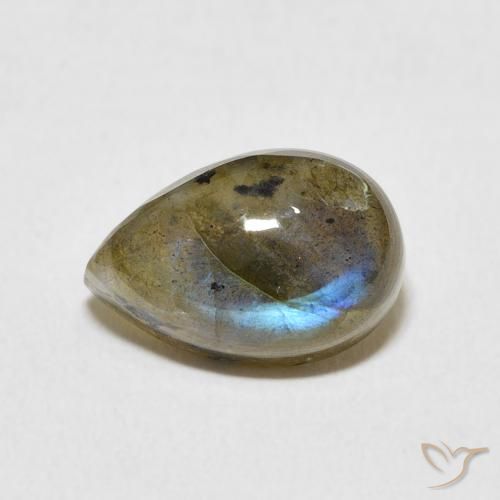 4.10ct Натуральный Многоцветный Лабрадорит, Форма груши, Полупрозрачный