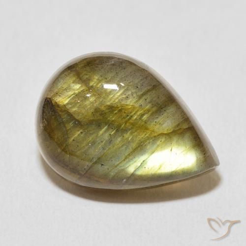 11.26ct Натуральный Многоцветный Лабрадорит, Форма груши, Полупрозрачный