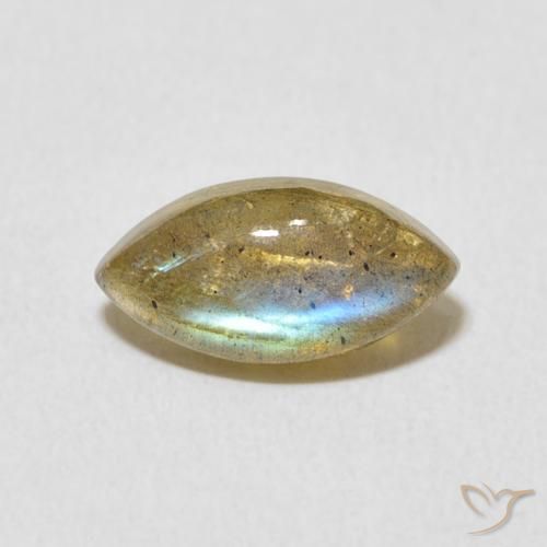 2.23ct Натуральный Многоцветный Лабрадорит, Маркиза, Полупрозрачный
