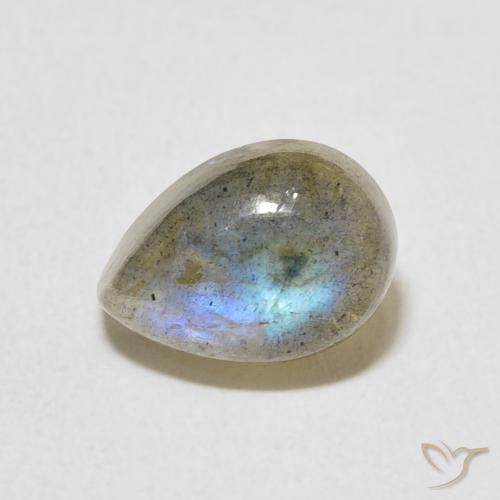2.89ct Натуральный Многоцветный Лабрадорит, Форма груши, Полупрозрачный