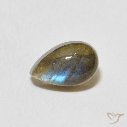 1.12ct Натуральный Многоцветный Лабрадорит, Форма груши, Полупрозрачный