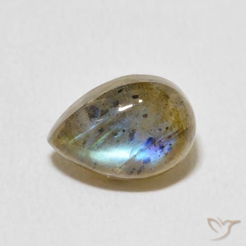 2.51ct Натуральный Многоцветный Лабрадорит, Форма груши, Полупрозрачный