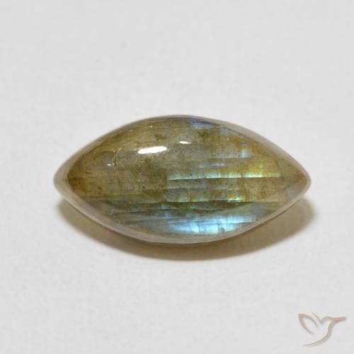 5.32ct Натуральный Многоцветный Лабрадорит, Маркиза, Полупрозрачный