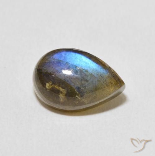 4.00ct Натуральный Многоцветный Лабрадорит, Форма груши, Полупрозрачный
